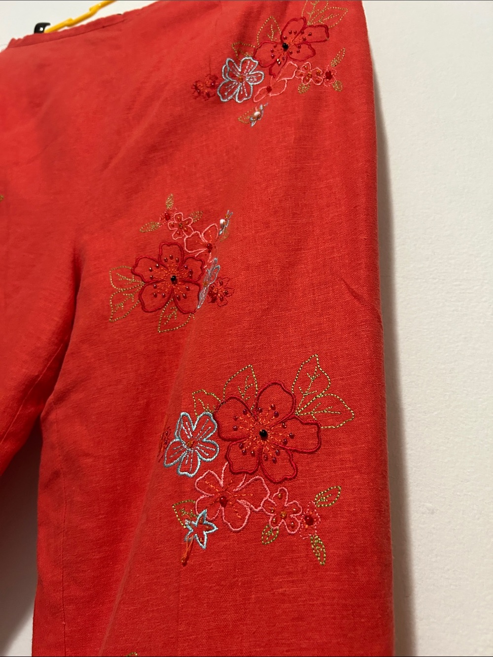 Red Embroidered Capris - Picture 11 of 15